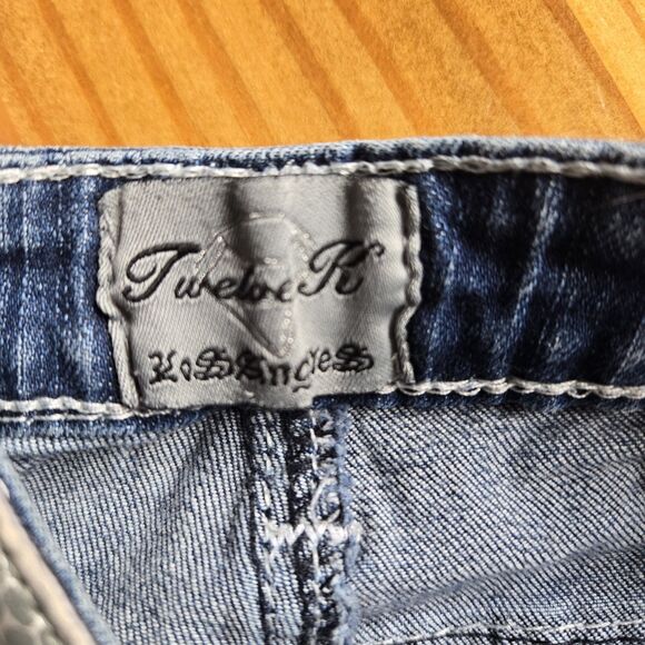 Twelve K Y2K Rhinestone Jeans Women's Size 9 Low Rise Vintage 12K Embellished - Picture 9 of 12